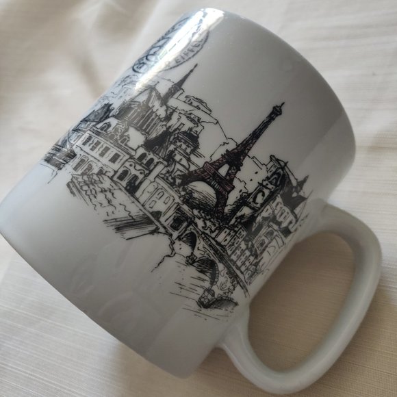 Morris Design Paris Eiffel Tower White Ceramic Mug Large | Design in Canada - Picture 2 of 7